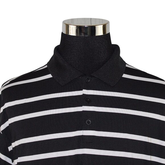 Nike Golf 2XL Dri Fit Stay Cool Short Sleeve Black White Striped Golf Polo Shirt - Picture 4 of 9